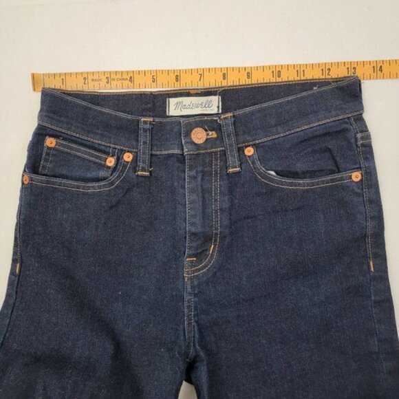 MADEWELL Womens 25 Jeans FLEA MARKET FLARE Dark Indigo Blue KENNER Wash E0394 - Picture 10 of 15